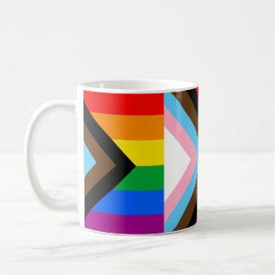 Caneca De Café Sinalizador do Orgulho de Progresso LGBTQ+