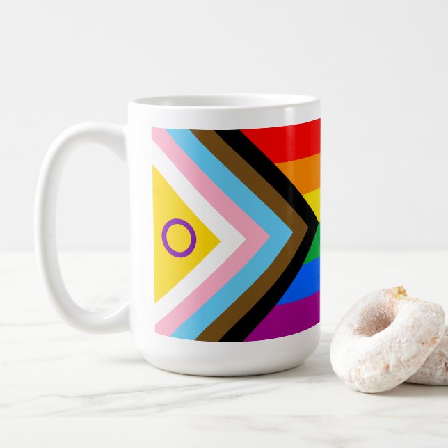 Caneca De Café Sinalizador do Orgulho Intersexual Inclusivo do Pr (Com Donut)