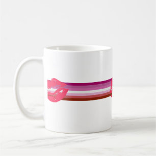 Caneca De Café Sinalizador do Orgulho Lésbico Lipstick