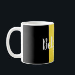 Caneca De Café Sinalizador e texto da Bélgica<br><div class="desc">Bandeira nacional da Bélgica com a moderna escrita "Bélgica!" sobreposição de texto</div>