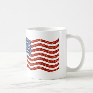 Caneca De Café sinalizador faux sequin impressão american