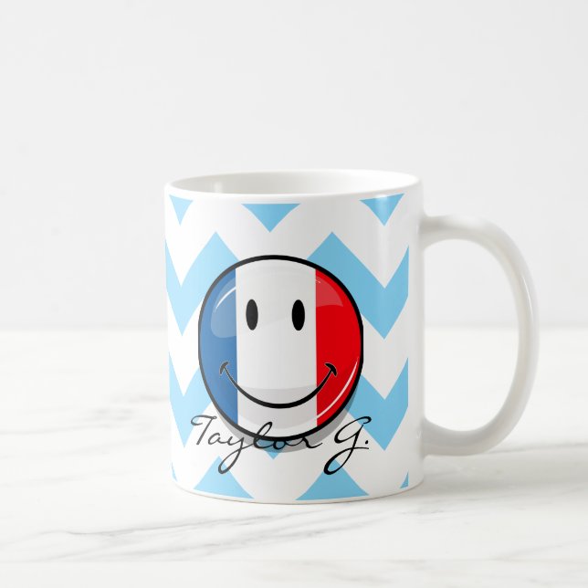 Caneca De Café Sinalizador francês sorridente (Direita)