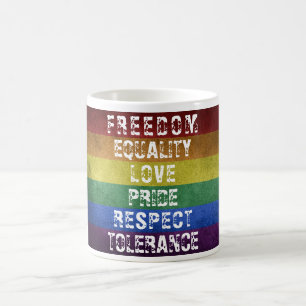 Caneca De Café Sinalizador LGBT Orgulho Moderno do Arco-Íris