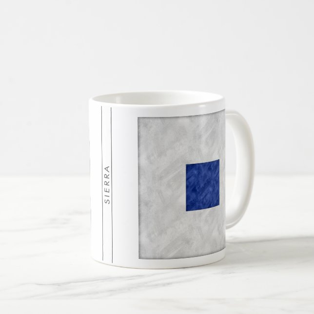 Caneca De Café Sinalizador Marítimo de Sinal Náutico de Cores Aqu (Frente Esquerda)