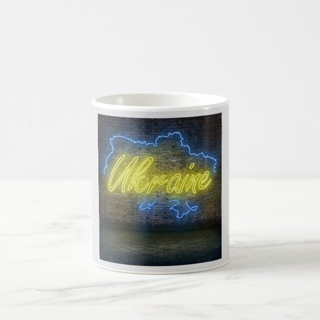Caneca De Café Sinalizador Neon da Ucrânia (Centro)