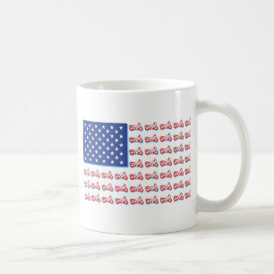 Caneca De Café Sinalizador Patriótico de Motocicleta com Sombra A