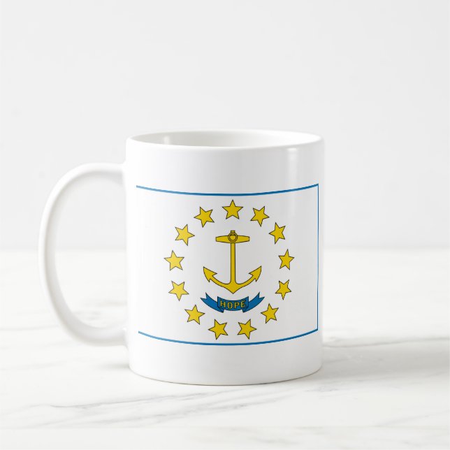 Caneca De Café Sinalizador Rhode Island + Mug Map (Esquerda)