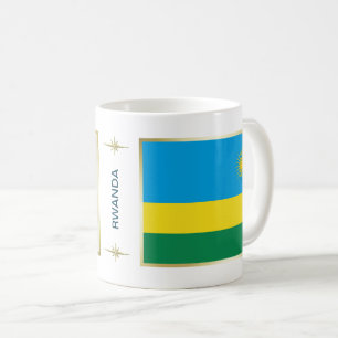 Caneca De Café Sinalizador Ruanda + Mug de Mapa