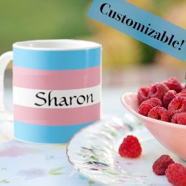 Caneca De Café Sinalizador Transgênero com o Seu Nome Mug