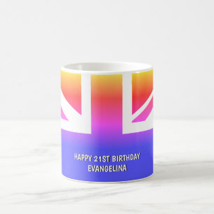 Caneca De Café Sindicato Britânico Personalizado de Multicoloraçã