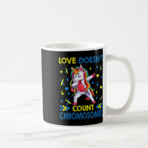Caneca De Café Síndrome de Down Unicorn Love não conta Chromosom
