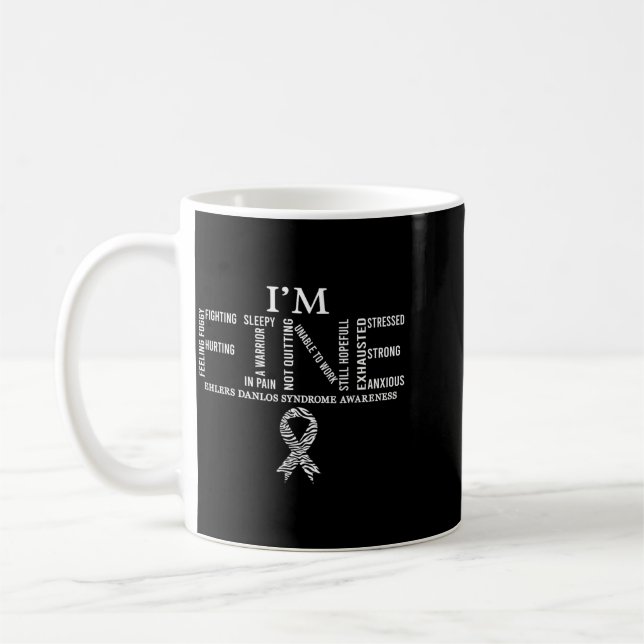 Caneca De Café Síndrome de Ehlers Danlos Fino Eds Conscientização (Esquerda)