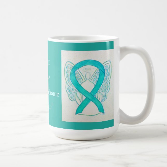 Caneca De Café Síndrome X Frágil Sensibilização Ribbon Angel Mug (Direita)