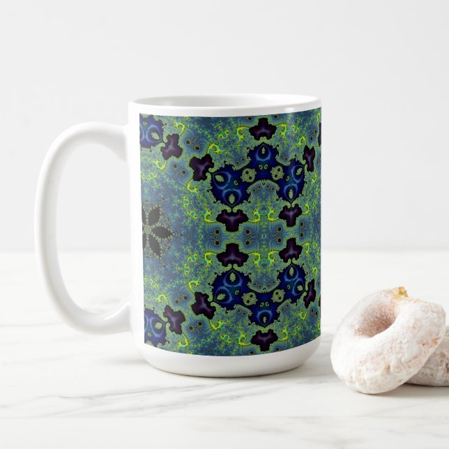 Caneca De Café Sinfonia Fractal Radiante (Com Donut)