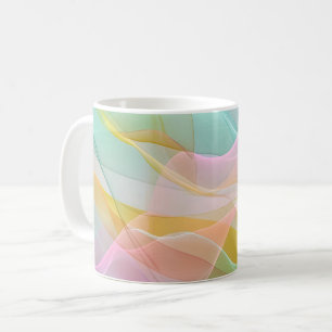 Caneca De Café Sinfonia Pastel de Fitas Flutuantes e Transparente