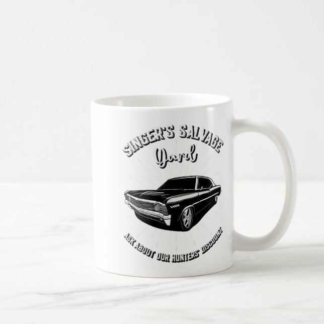 Caneca De Café Singers Salvage Yard Hunters Funny Spn  (Direita)