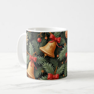 Caneca De Café Sinos de feriado, padrão decorativo.