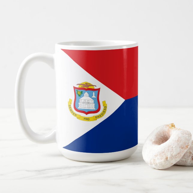 Caneca De Café Sint Maarten flag (Com Donut)