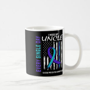 Caneca De Café Sinto Falta do meu tio Suicida Prevenção de Consci