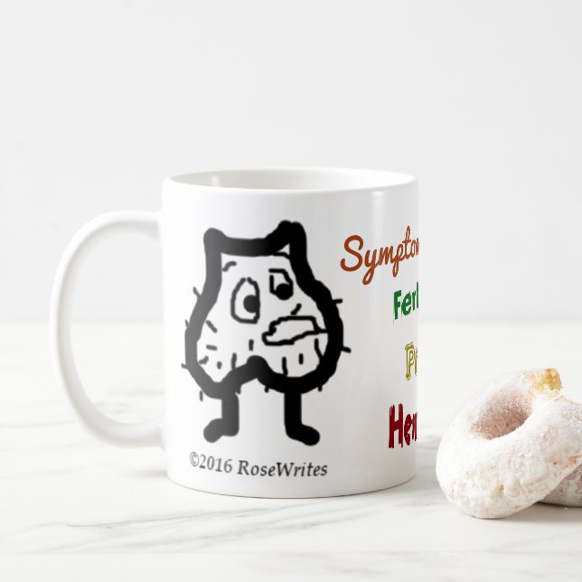 Caneca De Café Sintomas em Homens Zika Mug por RoseWrite (Com Donut)