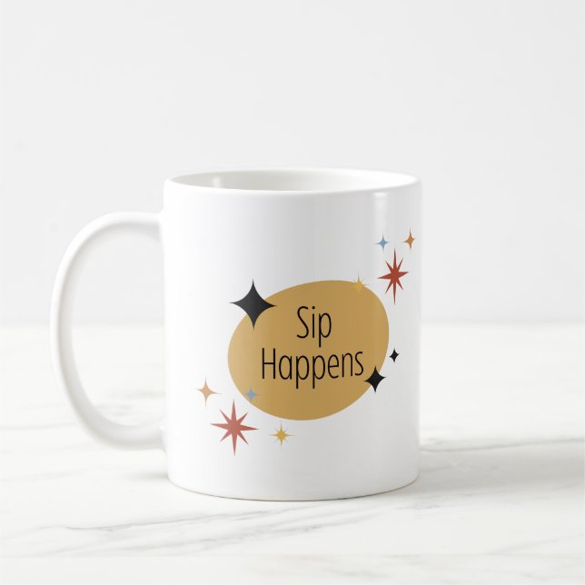Caneca De Café Sip Acontece - Mug De Café Moderno Do Século De Mé (Esquerda)