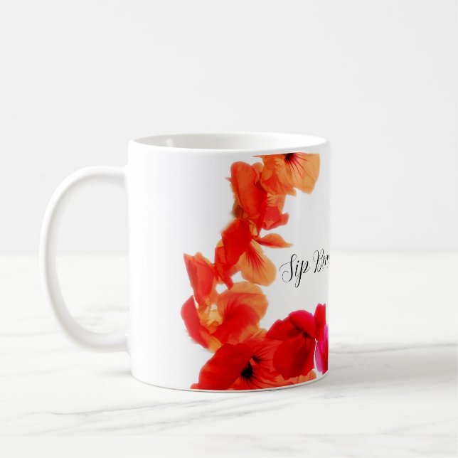 Caneca De Café Sip Beautily 11oz Coffee Mug (Fio de Nasturtium) (Esquerda)