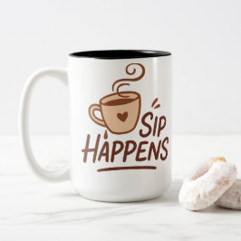 Caneca de Café Sip Happens – Xícara Despojada e At