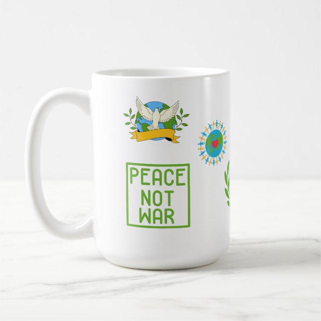 CANECA DE CAFÉ  SIP OF PEACE,NOT WAR  15OZ CERAMIC MUG (Esquerda)