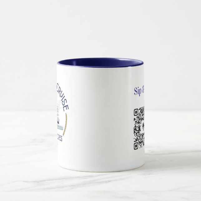 Caneca de café Sip & Sea com código QR (Centro)