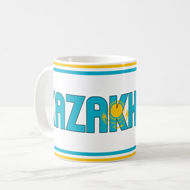 Caneca De Café "Sippin' com o Cazaquistão" Patriótico (Frente Esquerda)