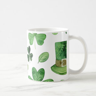 Caneca De Café "Sips sortudos com Ruas. Os Shamrocks de Patrick!"