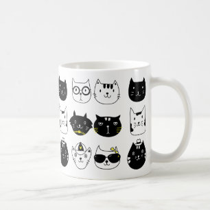 Caneca De Café Sips & Stickers - Purr-fect Cat Vibes Mug