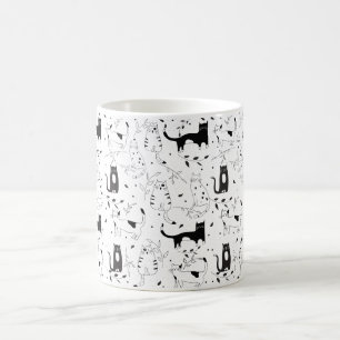 Caneca De Café Sips & Stickers - Purr-fect Cat Vibes Mug
