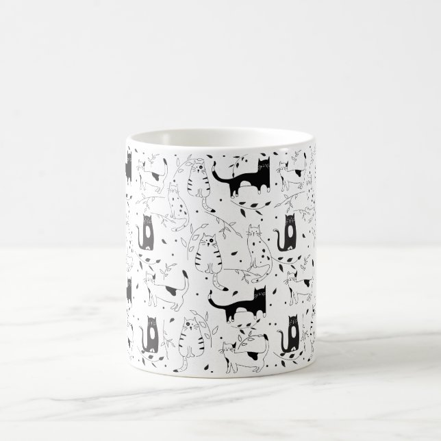 Caneca De Café Sips & Stickers - Purr-fect Cat Vibes Mug (Centro)