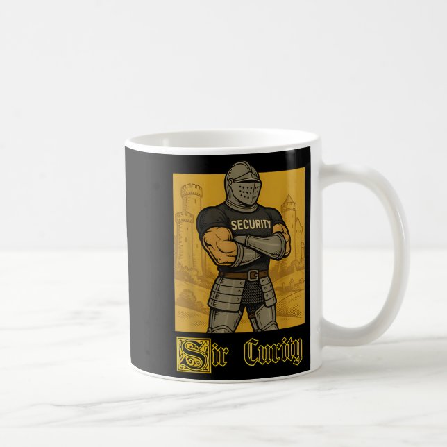 Caneca De Café Sir Cures Funny Security Pun Knight Memória Mediev (Direita)