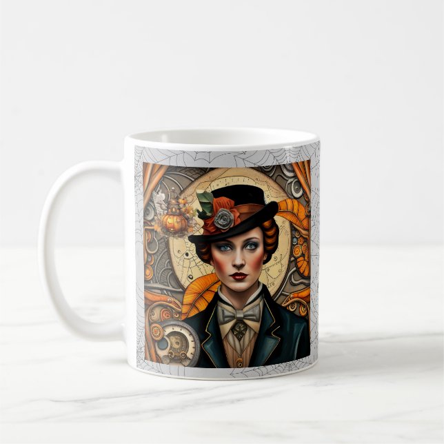 Caneca De Café Siren Steampunk do Halloween (Esquerda)