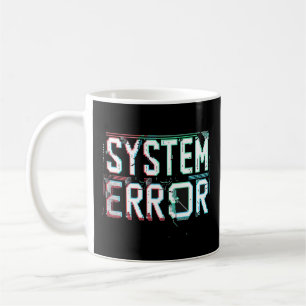 Caneca De Café Sistema de Erro de Fonte Glitch, Pixel Cyberpunk 