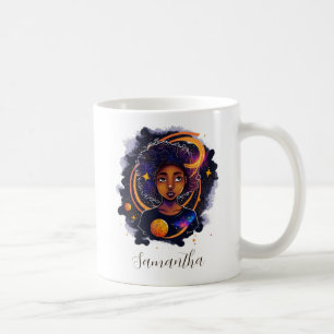 Caneca De Café Sistema Solar Afro Mulher