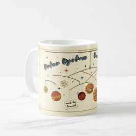 Caneca De Café Sistema Solar Fora Para Almoço Design Espacial Ret