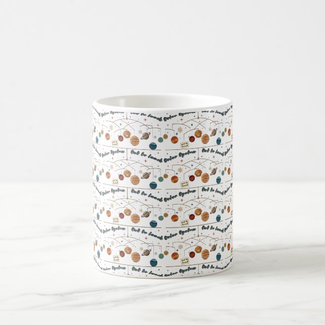 Caneca De Café Sistema Solar Fora Para Almoço Padrão Espacial Ret (Centro)