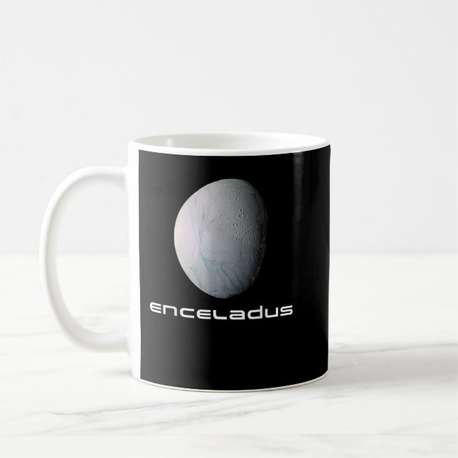 Caneca De Café Sistema Solar Saturno Lua Enceladus Astronomia Esp (Esquerda)