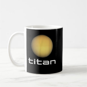 Caneca De Café Sistema Solar Saturno Lua Titã Astronomia Espacial
