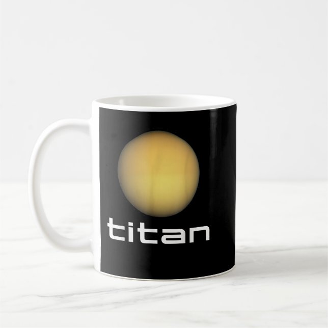 Caneca De Café Sistema Solar Saturno Lua Titã Astronomia Espacial (Esquerda)