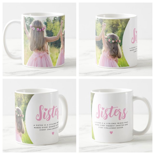 Caneca De Café Sister Photo Gift Sisters Quote (Criador carregado)