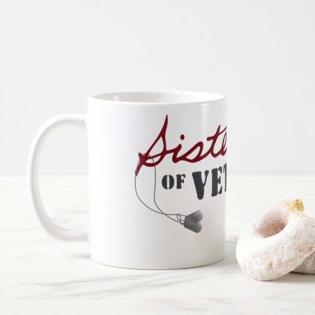 Caneca De Café Sisters of Veterans Military Pride Design (Com Donut)