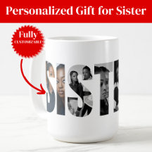 Sisters Photo Collage Coffee Mug Gift