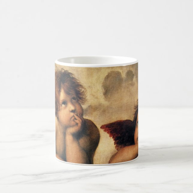 Caneca De Café Sistine Madonna Angels por Raphael Sanzio (Centro)