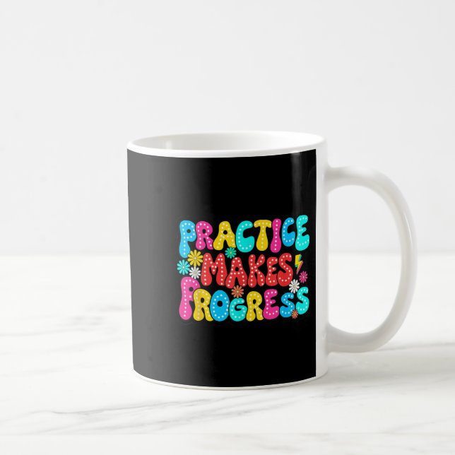 Caneca De Café Sitive Motivation Practice Makes Progress Over Per (Direita)