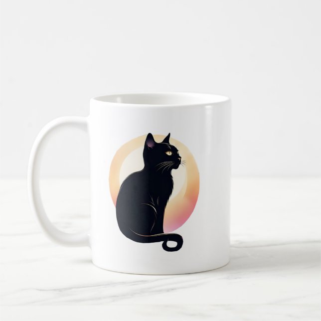 Caneca De Café Sitning black cat (Esquerda)
