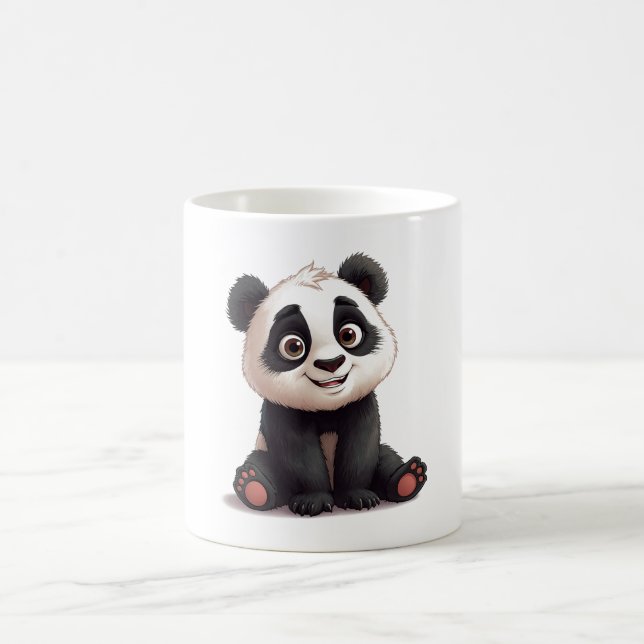 Caneca De Café Sitting Panda Bear Cartoon Illustration Artwork (Centro)
